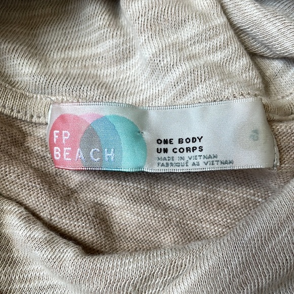 Free People Beach cotton cowl neck oversize sweatshirt in oatmeal, size S - Picture 4 of 6